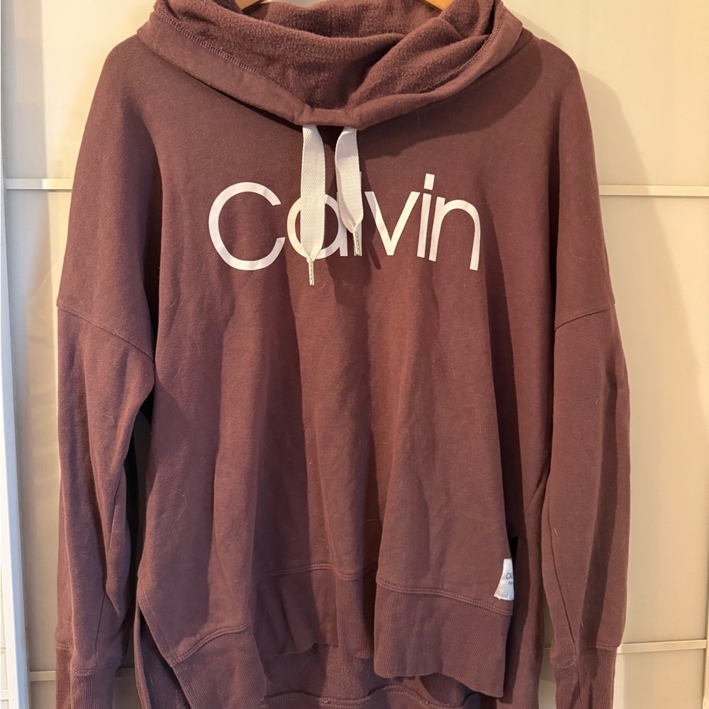 Calvin Klein Womens Maroon Cowl Neck Sweater Size XL